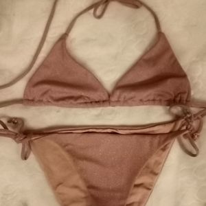 Nude glittery bathing suit